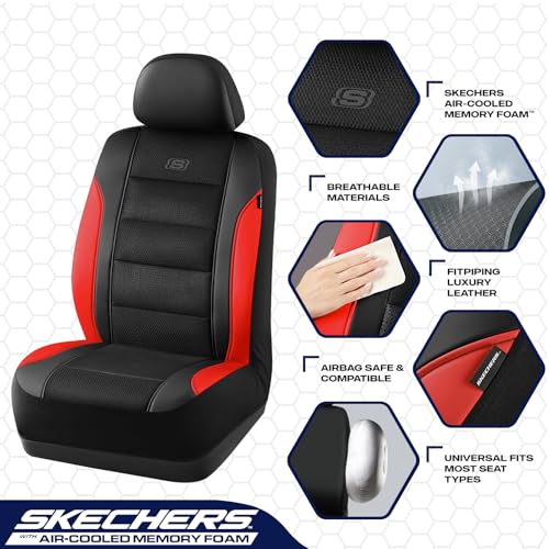 Skechers Housses de Siège Auto en Cuir et Mousse à Mémoire de Forme Confortables