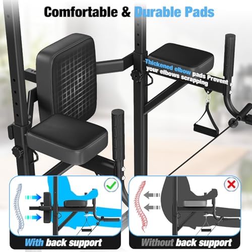 Bild 4 - Dskeuzeew Power Tower Dip Station Klimmzugstange Freistehend Multifunktion für power station Krafttrainingsgerät im Home-Gym höhenverstellbar Max 205KG