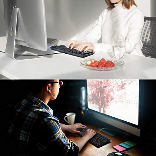 TECKNET Tastiera Gaming Meccanica, Mini Tastiera da Gioco Ergonomica 88 Tasti con Interruttore Blu Anti-Fantasma e Arcobaleno Retroilluminato per PC Notebook Laptop Desktop