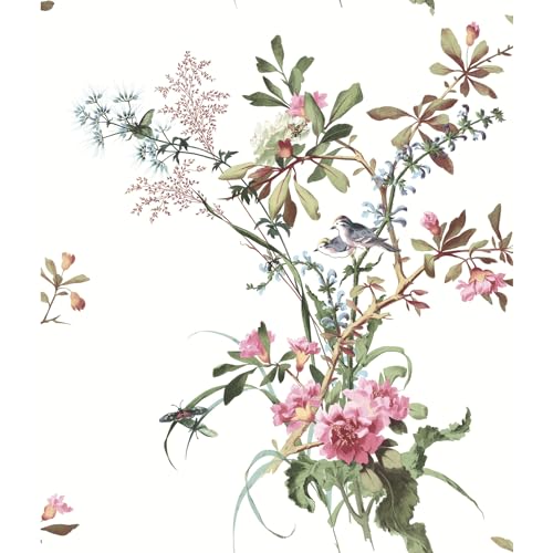 York Wallcoverings Rose Wild Flowers Premium Peel and Stick Wallpaper