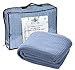 HILLFAIR 100% Soft Premium Combed Cotton Thermal Blanket- King Blankets - Soft Cozy Warm Cotton Blanket- Bed Throw Blanket- King Bed Blankets- All Season Cotton Blankets- Blue King Cotton Blankets