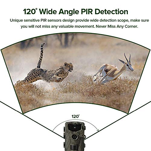 ZSGG Câmera de Trilha à Prova Dágua 16Mp 1080P Câmera de Reconhecimento de Caça para Monitoramento d