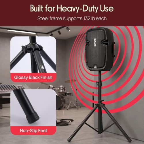 Image of Speaker Stands Pair | Adjustable Speaker Stand Tripod 2-Pack
