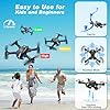 Drone with Camera, 1080P Camera FPV Mini Drones Foldable with 2 Batteries, Kids Drone Boys 8-12 10-15, 3 Speed Mode, 3D Flips, Gesture Photo, One-Key Return