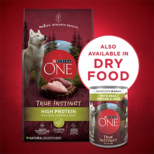 Purina One High Protein Wet Dog Food True Instinct Tender Cuts In Dog Food Gravy With Real Chicken And Duck - (12) 13 Oz. Cans #TOP6
