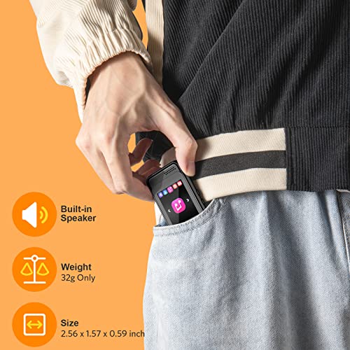 32Gb Mp3 Player With Bluetooth, Portable Music Player Built-In Micro Sd Card Slot And Hd Speaker Support Fm Radio Voice Record Video Ebook Alarm Full-Touch Screen Mp3 Mp4 Player For Running #TOP5