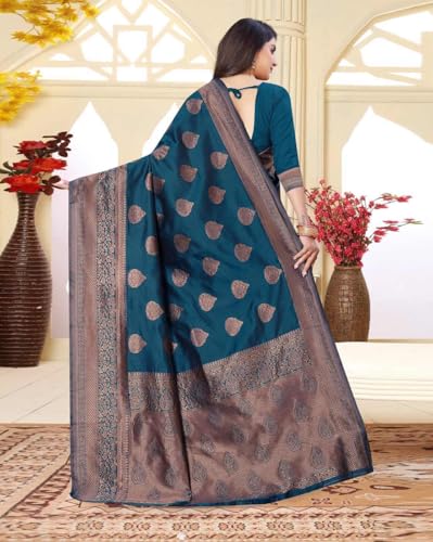 Image of Yashika Women Banarasi Kanjivaram Silk Saree Set with Blouse |saree for Women | Saree | New Sari