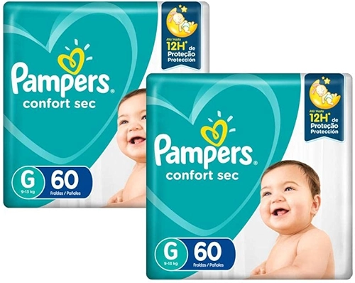 Kit Fralda Pampers Confort Sec Super Tamanho G 120 unidades
