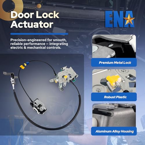 ENA Door Lock Latch Actuator with Cable Assembly Rear Left Driver Side Upper and Lower Compatible with Ford F250 F350 F450 F550 Super Duty 1997-2007 Replacement for 3C3Z28264A01AA 4C3Z28264A01AA by ENA - Used condition - Image 2