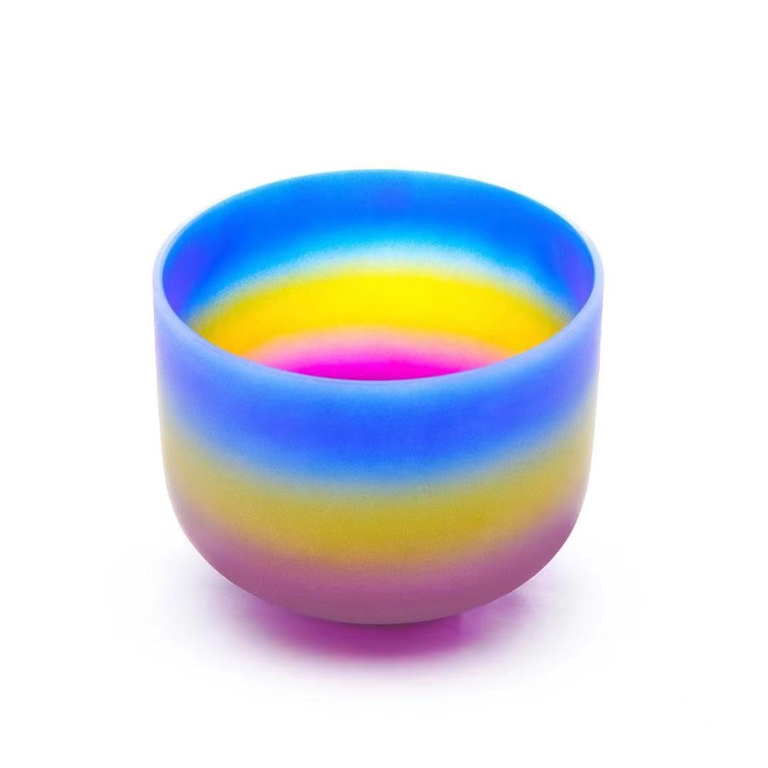 KVKA Set di ciotole sonore di cristallo, 7 – 12 pollici, 432 Hz, colori arcobaleno, al quarzo, Chakra, Sound Healing, per yoga, meditazione, rilassamento, antistress con borsa per il trasporto
