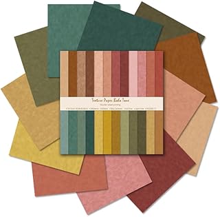 Boho Scrapbook Paper 12x12, 24 Sheets Double-Sided Decorative Patterned,...