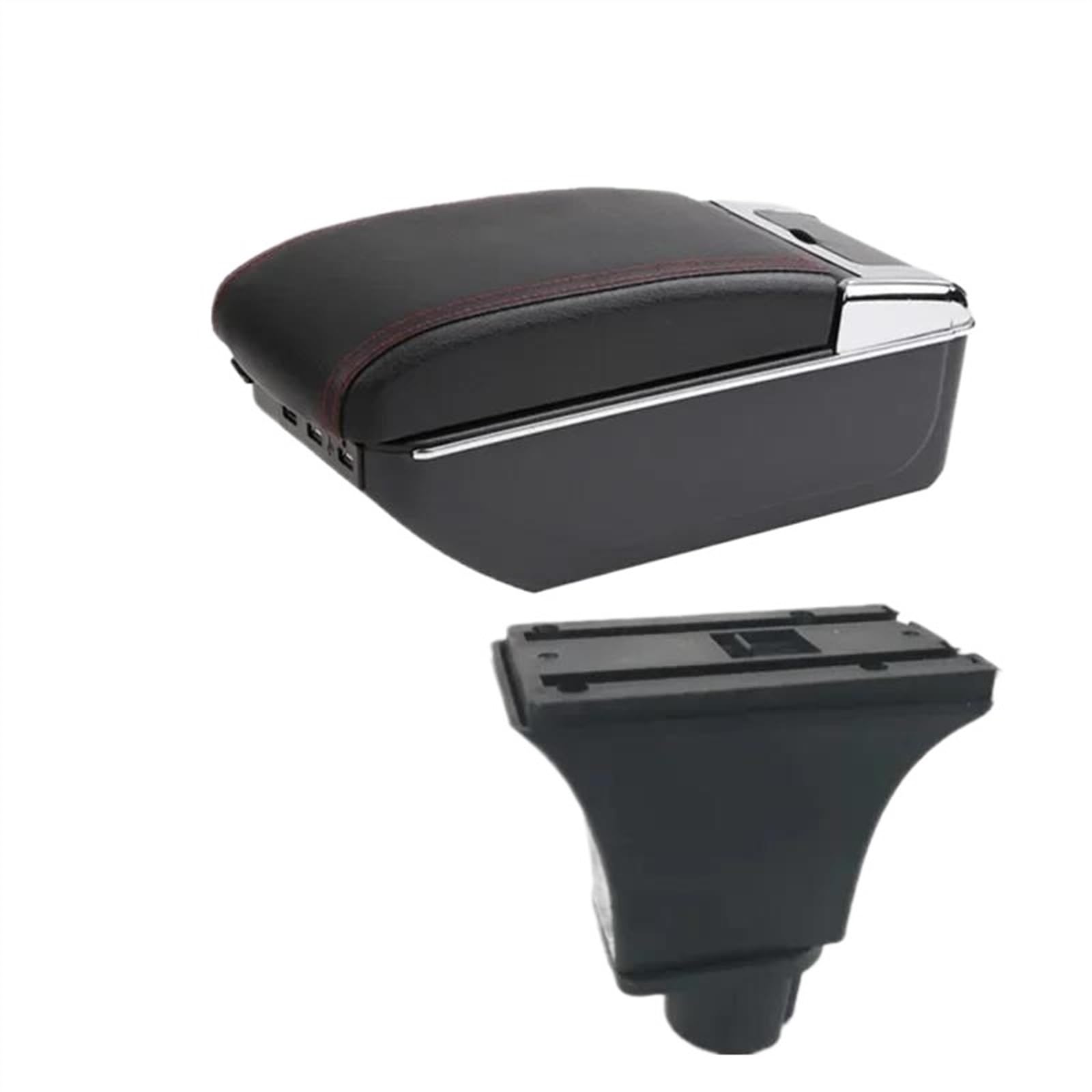 DYDGUTUFB For Opel For Corsa C Car Armrest Box Central Storage Box Interior Details Retrofit Accessories (C2 black line 7USB)