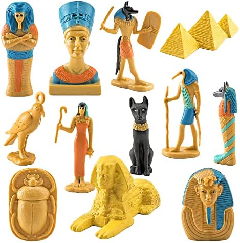 Ancient Egypt Model Toys for Kids Egyptian Figurines Pyramid Mummy Egyptian Toys Realistic Pyramid Sphinx Figurine Toys Party Gifts for Boys Girls Kids (Pyramid, 24 Pcs)