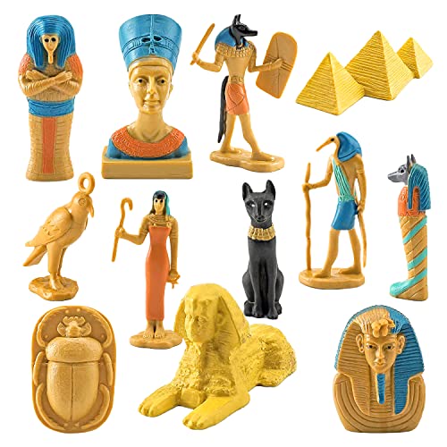 Ancient Egypt Model Toys For Kids Egyptian Figurines Pyramid Mummy Egyptian Toys Realistic Pyramid Sphinx Figurine Toys Party Gifts For Boys Girls Kids (Pyramid, 24 Pcs) #TOP2