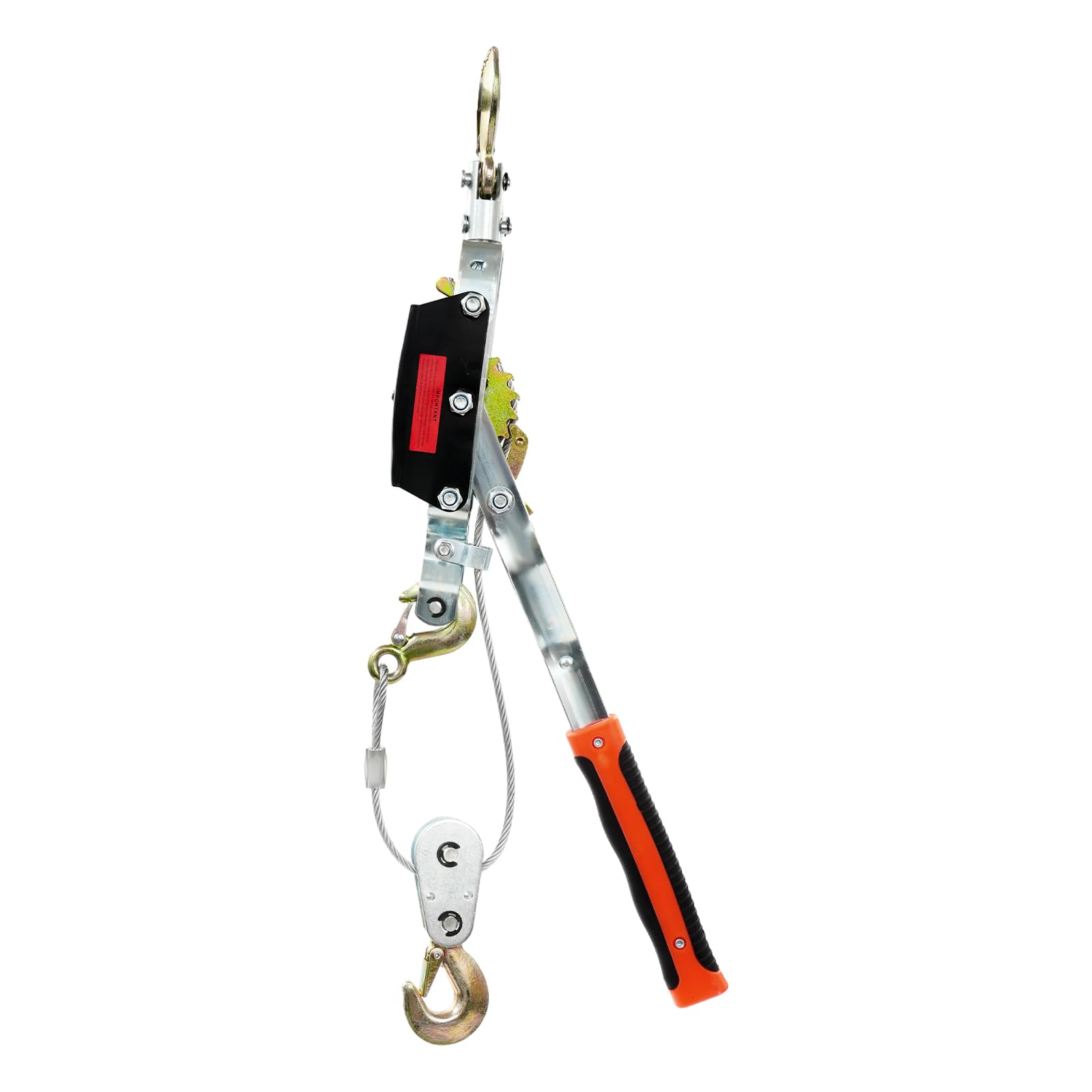 Palanca de mano de 4 toneladas, capacidad de carga, cabrestante manual de 2,3 m de largo, cuerda de acero de 2,3 m, polea con 3 ganchos, cuerda manual, polipasto, polipasto de cadena, polipasto de