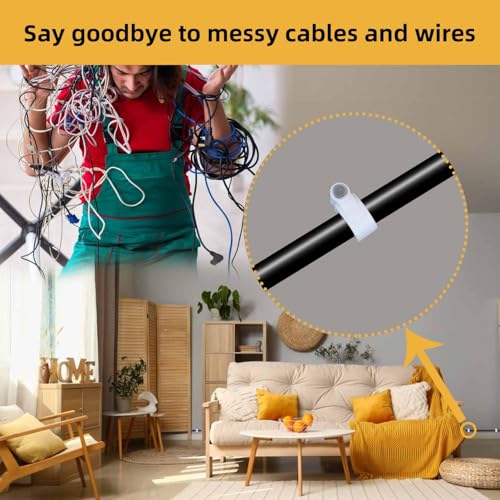 200 Pieces Cable Clips White Wire Nail Clips Ethernet Cable Wire Nails Tacks Clips Cable Management Wire Wall Clips Cord Holder 7mm Nail Cable Clips Round Coaxial Cable Clamps Cords Staples (White)