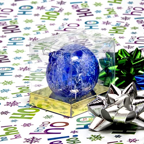 Hand Blown Glass Ornament - Suncatcher - Witches Ball - In “Blue White Powder” Dehanna Jones #TOP6