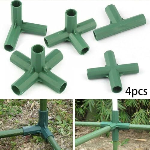 Lot de 4 connecteurs de serre pour tuyau en PVC et métal, joint adaptateur de poteau en plastique PP pour cadre de jardin, raccords de cadre froid et coupleur de cadre d'étagère, diamètre intérieur de – vue 4