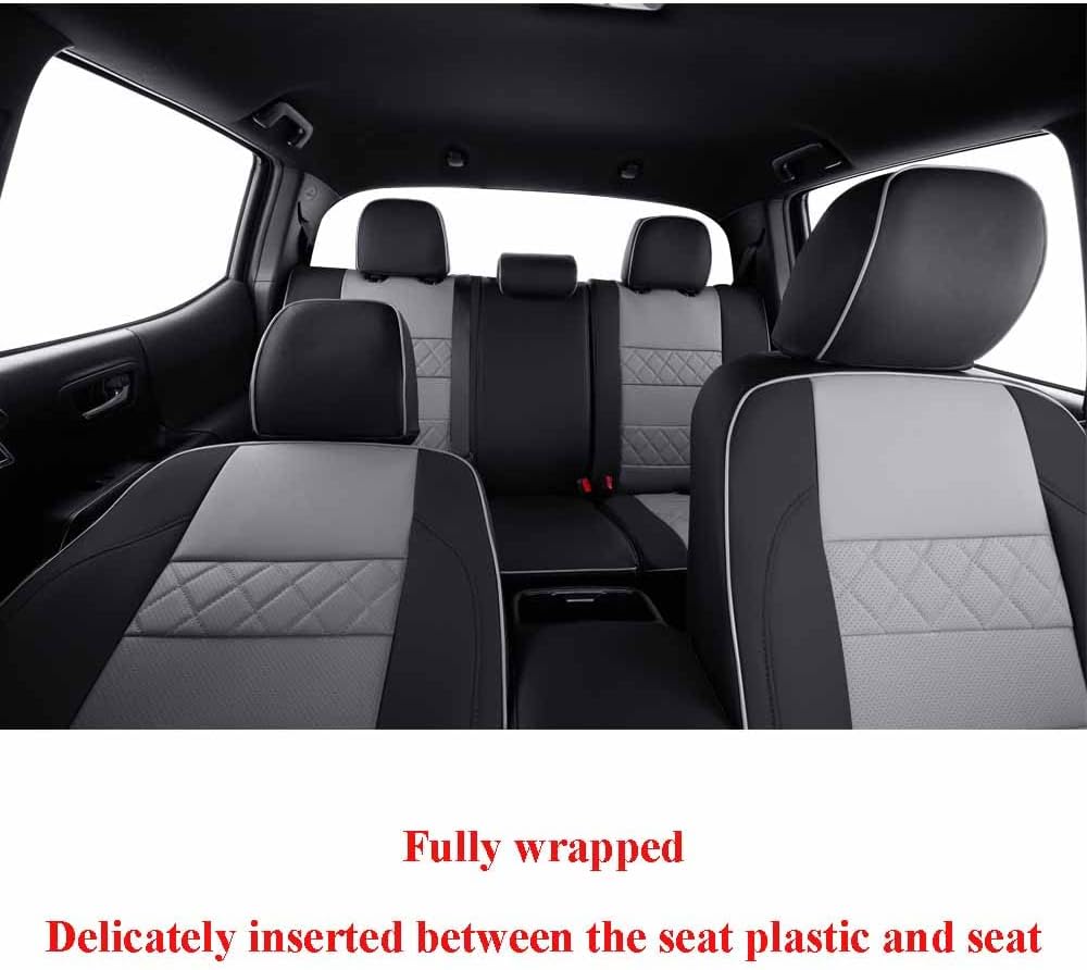 EKR Custom Fit Seat Covers for Volkswagen ID4 Pro S 2021 2022 & Edition 2021(with Rear Armrest),Leather Car Seat Cover Full Set for Trucks SUV-Faux Leather(Black/Gray)