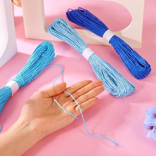 FASHEWELRY Fita de papel de ráfia torcida de 32,8 metros, 2 camadas, 2 mm, fita de embrulho com tema