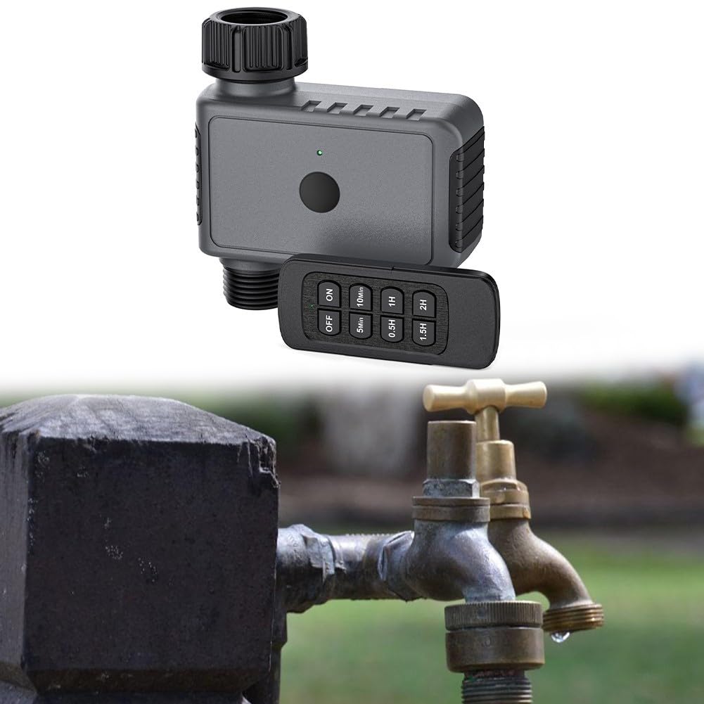 Minuteur automatique d'irrigation de jardin avec télécommande, distance de 50 m, contrôleur intelligent de vanne d'eau 6 modes pour arrosage des plantes en plein air, étanchéité IP55