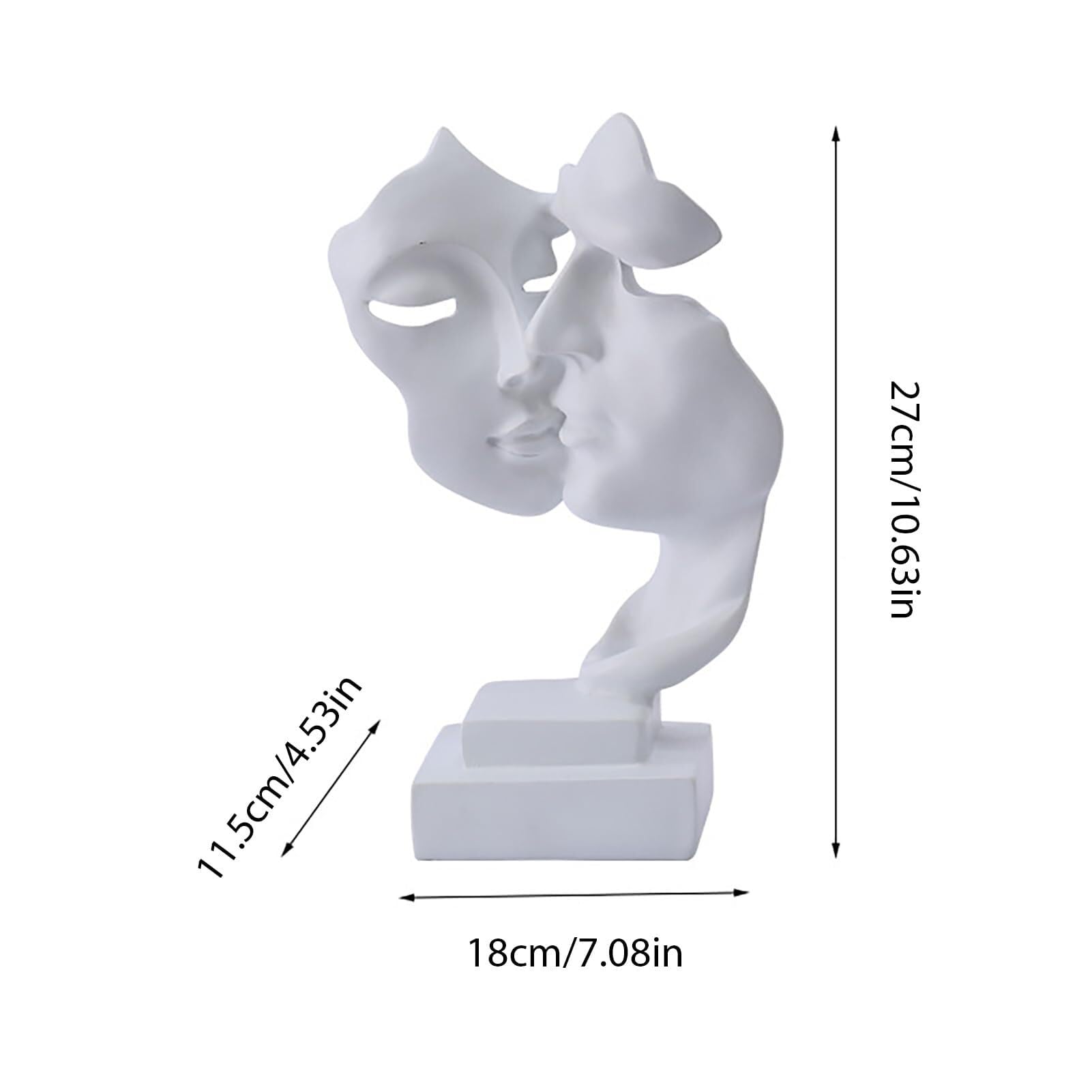 Dekoracja domu grafika ręcznie rzeźbiona całowanie pod mężczyzną kobieta rzeźba figurki stół element centralny (biały)
