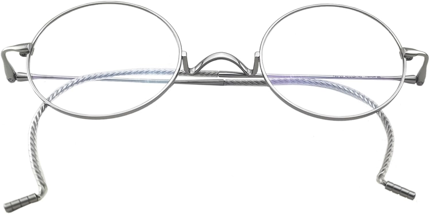 Circleperson Pure Titanium Eyeglasses Vintage round Cable temple Light Weight