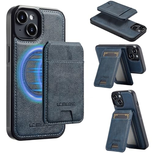 Protection anti-RFID pour iPhone 15 Max coque cuir antichoc avec béquille et porte-cartes