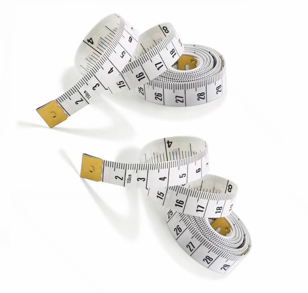 Soft Tape Measure Double Scale 60-inch/150cm,Craft Vinyl Ruler for Body Weight Loss Medical&Body Sewing Measurement,Fabric Craft Tape Measure，6 Pack (White