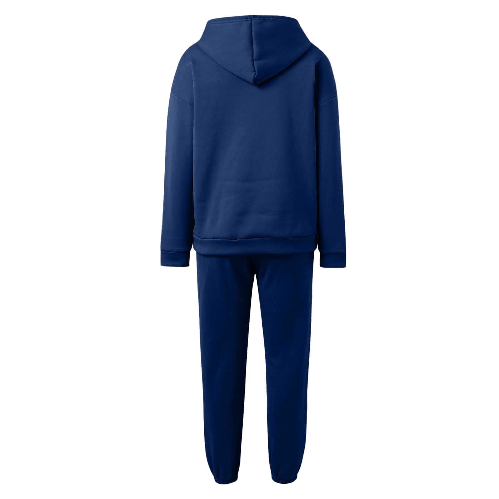 Générique Survêtement Femme Ensemble 2 Pièces Veste Zippée à Manches Longues et Pantalon Jogging Tenue de Sport Loose Confortable pour Fitness ou Détente