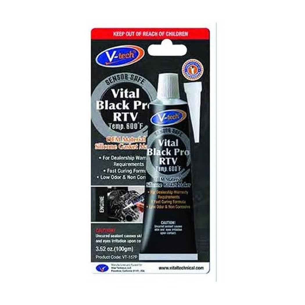 V-Tech VT-157P Vital Black Professional RTV Silicone Instant Gasket Maker 100gm