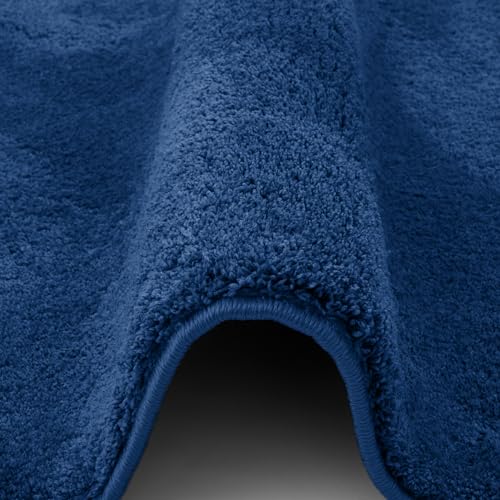 Tapis moelleux doux bleu foncé Pergamon Luxe à longs poils - 5