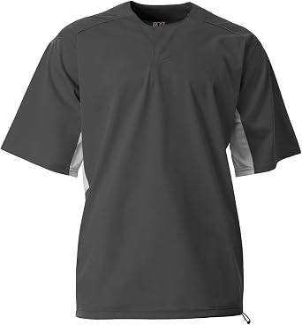 A4 N4188 Men Short Sleeve Baseball Batting Jacket Performance Modern Fit Cage Jacket