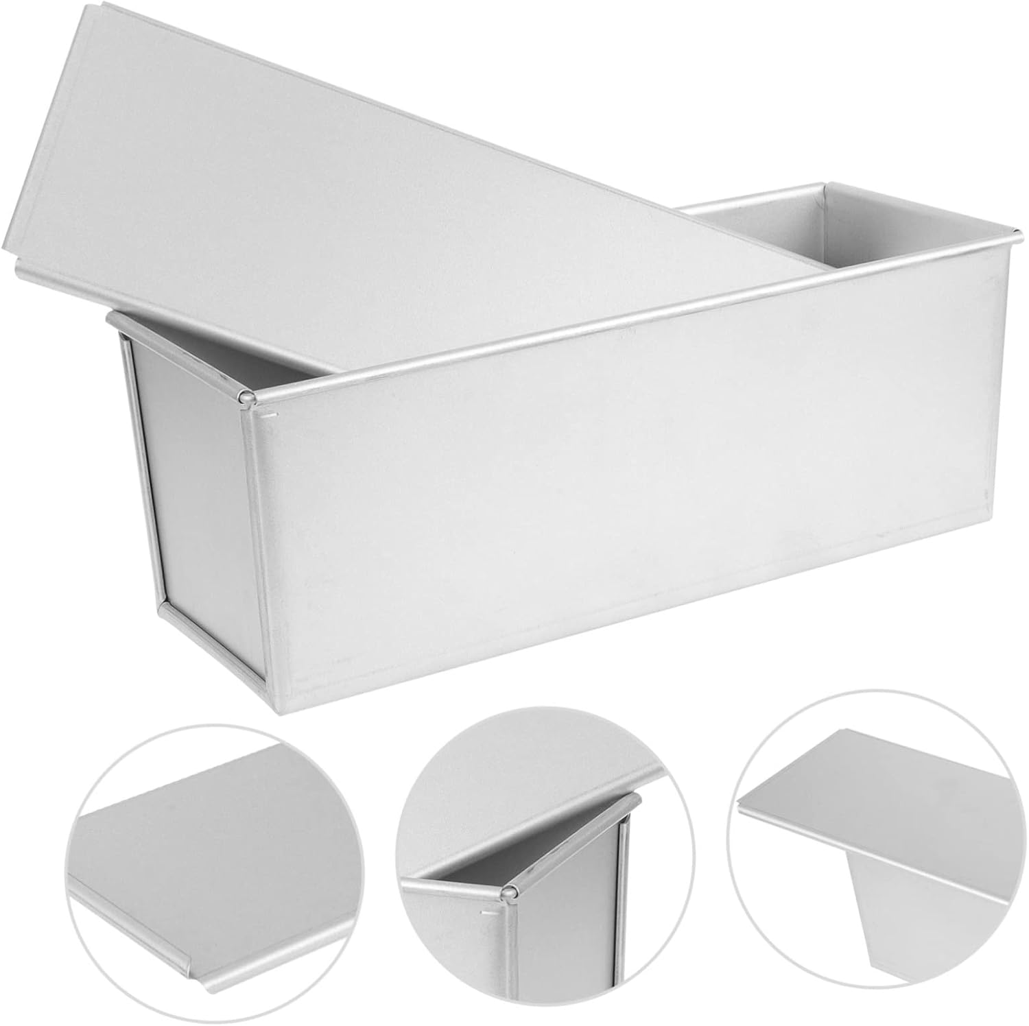 Nonstick Bread Pan Lid Metal Loaf Baking Mold for Toast 1-Piece Bakeware for Home Bakers Portable Bread Box