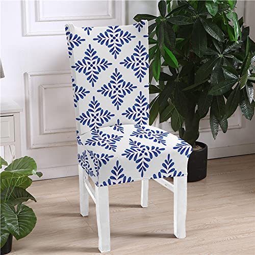 Fundas De Sillas Comedor Elásticas,Abstract Blue Pattern Art Fundas Para Sillas Lavables Extraíbles Protector De Silla De Instalación Elástica Para Hotel Restaurante Banquete De Boda Comedor Cover