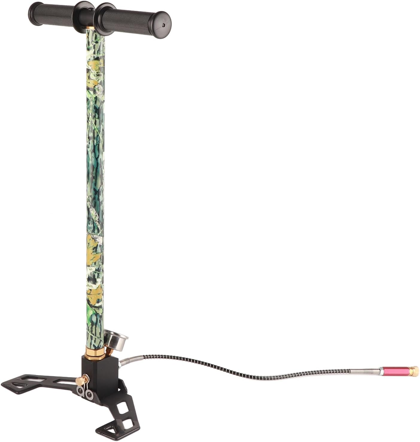 Hand Pump, Camouflage High Pressure 3 Stage Air Pumps for Rifles, Stainless Steel, Oil Water Separator, Foldable Pedals, for Pistols, Rifles, air Guns