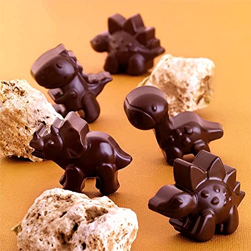 12-Cavity Dinosaur Chocolate Candy Mold, Silicone Non-Stick Mini Dinosaur Diy Mold For Making Crayons Soap Cake Decoration Jelly Chocolate Gummy Candy Ice Cube #TOP6