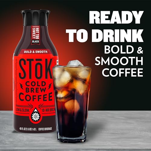 SToK Cold Brew Coffee, Not Too Sweet, Arabica-Based Blend, Dark Roast Brewed Low and Slow; Sweetened, Black Coffee, 48 FL OZ Bottle - Thumbnail 7