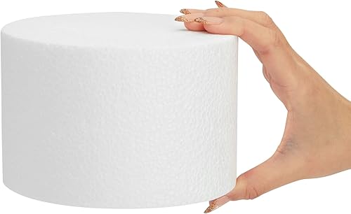 Miniatura 5 de Bright Creations Juego de cilindros de espuma para tartas, 6 x 4 pulgadas, color blanco, paquete de 2, cilindros de espuma reutilizables para