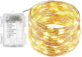 DDUP Led String Lights 100 LEDs Decorative Fairy Battery Powered String Lights, Copper Wire Light for Bedroom,Wedding(33ft/10m Warm White)