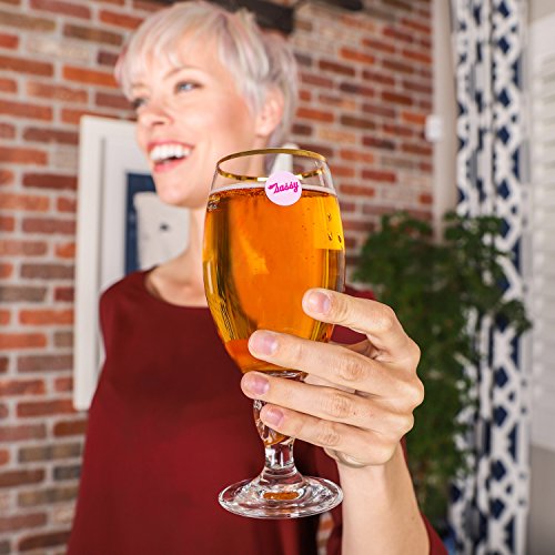 Happy Birthday - Champagne, Beer & Wine Glass Charms - Static Cling. Unique, Reusable Wine Charms, Stemless Wine Glass Charms For Birthday, Wedding, Thanksgiving, Christmas Party Accessory #TOP2