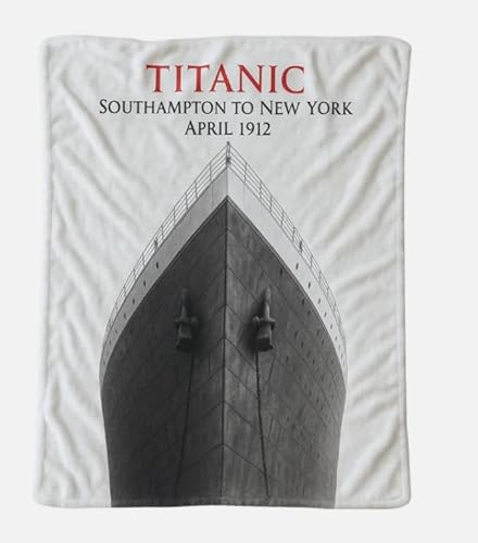 Titanic Exclusive Plush Sherpa Fleece Throw Blanket, Southampton to New York April 1912