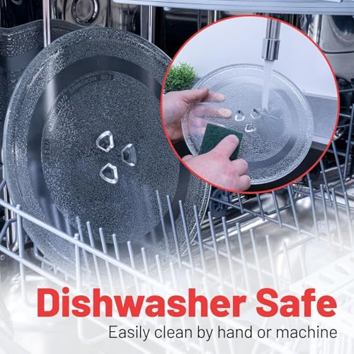 Image of Microwave Oven Glass Turntable Rotating Plate Tray Compatible with All 20 L Model - Round Heat Resistant Replacement Plate for Even Cooking and Smooth Rotation (9.5 Inch) (NOT for Samsung ONLY)