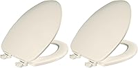 Vista 13 de Asiento de inodoro CHURCH, bisagras de liberación de limpieza fácil para limpiezas profundas, asiento de madera esmaltada duradera, alargado, blanco