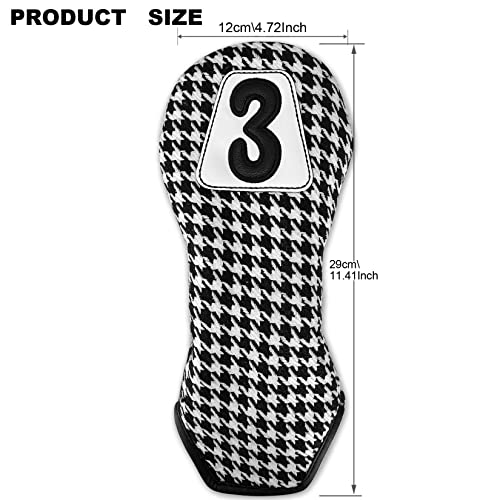 LAISUNTIM Golf Club Head Cover - Houndstooth pattern Golf Headcovers for Fairway Woods