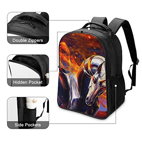 3D Cool backpack motif cheval sac à dos décontracté ergonomique
