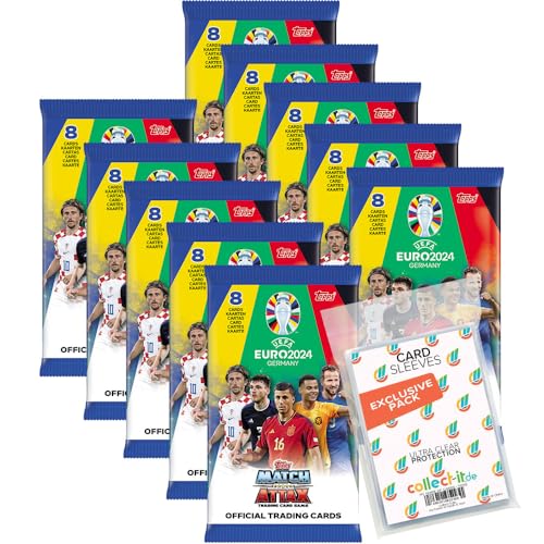 Bundle mit Match Attax UEFA Euro 2024 Germany - 10 Booster + Exklusive Collect-it Hüllen