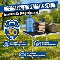 Alu Campingtisch mit 4 Stühlen – Klapptisch Camping Set Klapptisch 120x60cm – Ansicht 5