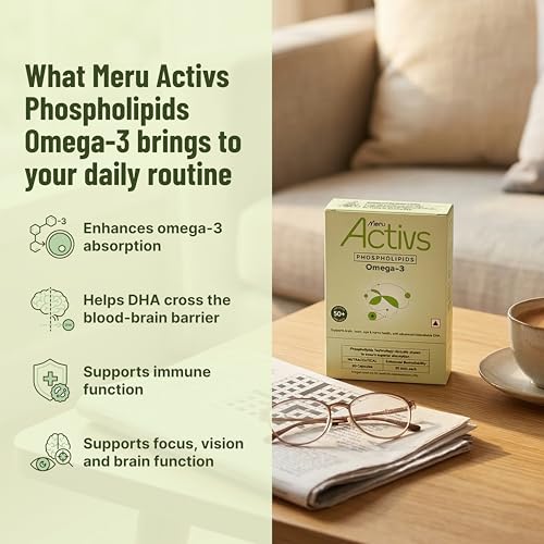 Image of Phospholipids Omega 3 Supplement for Adults 50+ | Algal DHA 250 mg | Enhanced Absorption Phospholipid Formula for Brain Eye and Heart Support Capsules | 30 Capsules