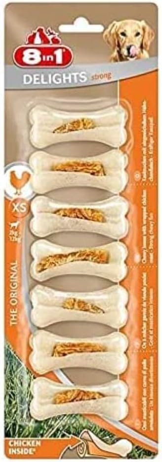 8in1 Delights Chicken Chew Bone, Size XS, 7 pieces (140 g)